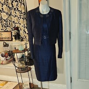 Kasper Midnight Blue Dress with Jacket